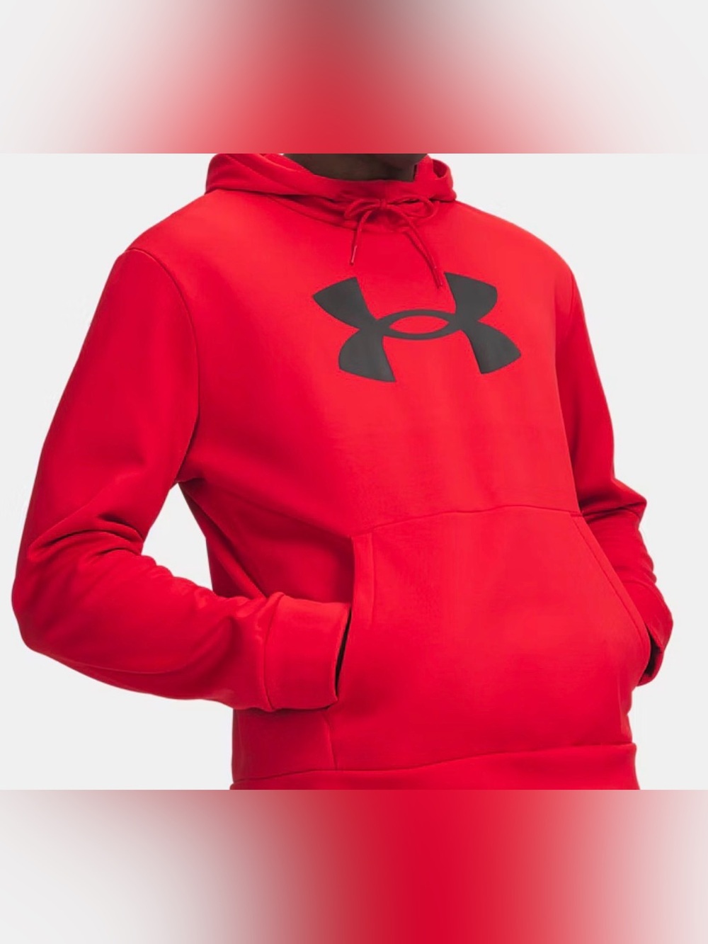 UNDER ARMOUR Men’s size 2XL, RED Hoodie with BLACK Logo